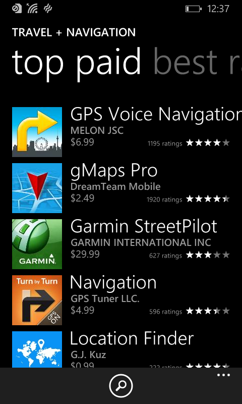 gMaps is top2 paid navigation app for Windows Phone