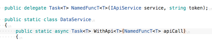 Defining custom delegate with correct names and using it in the original method